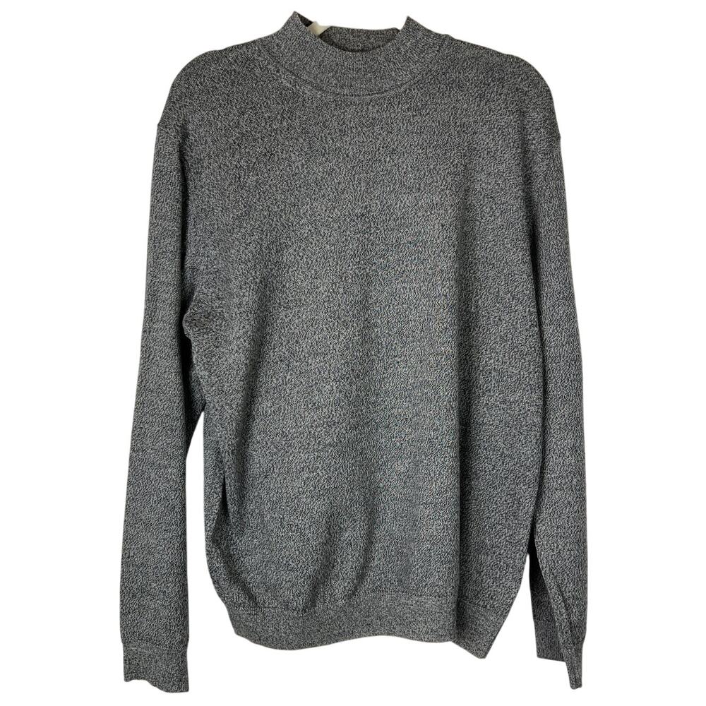John Ashford Italian Merino Wool Mock Neck Sweater, Size Large, Men